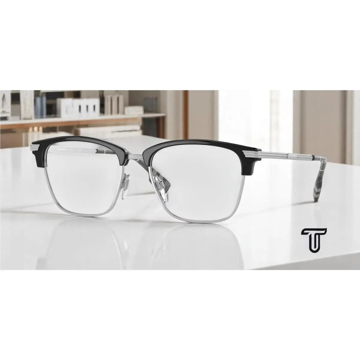 Burberry BE2359 3001 Pearce Black Demo Lens 53 mm Men`s Eyeglasses