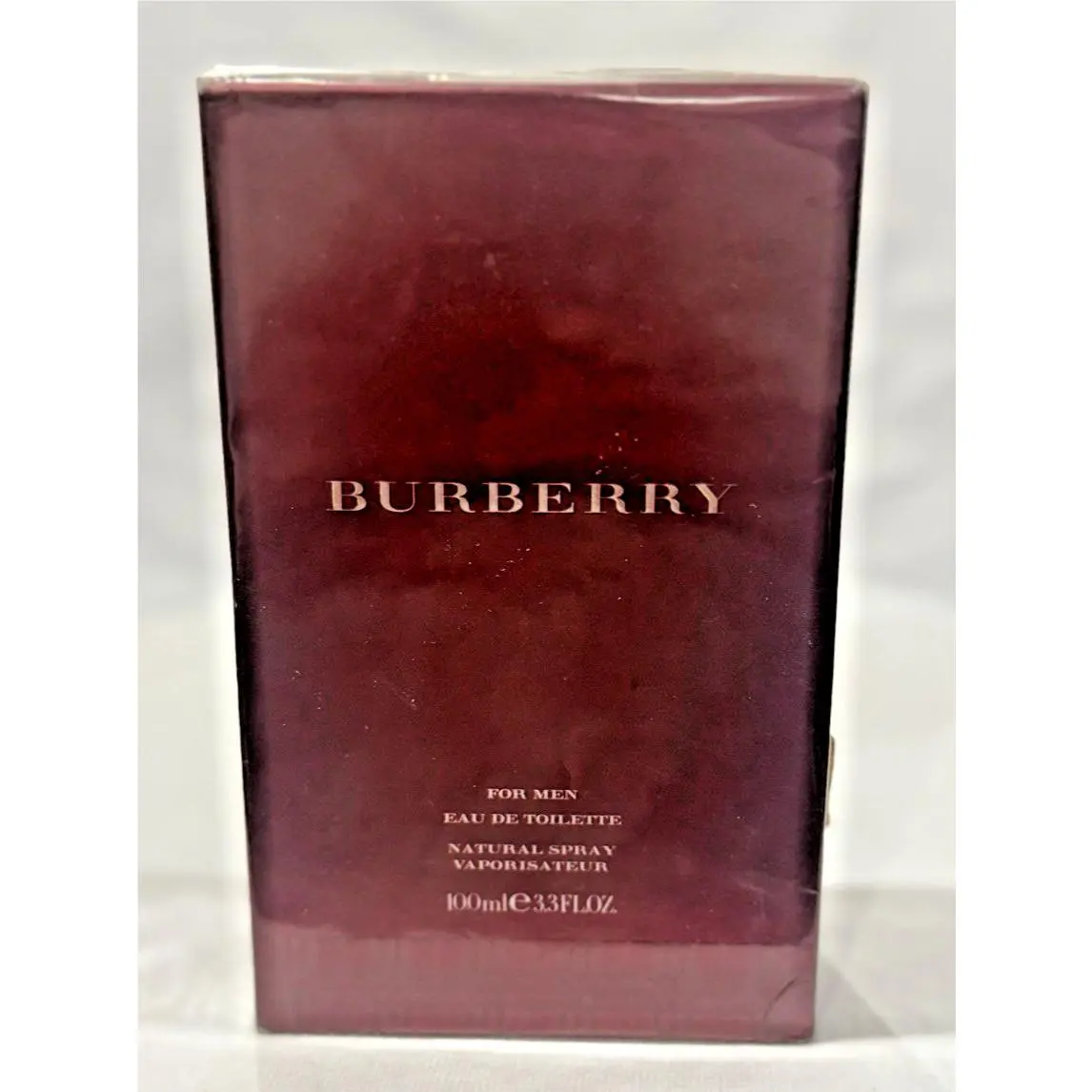 Vintage Burberry For Men 3.3 oz 100 ml Edt Cologne Burgundy Box