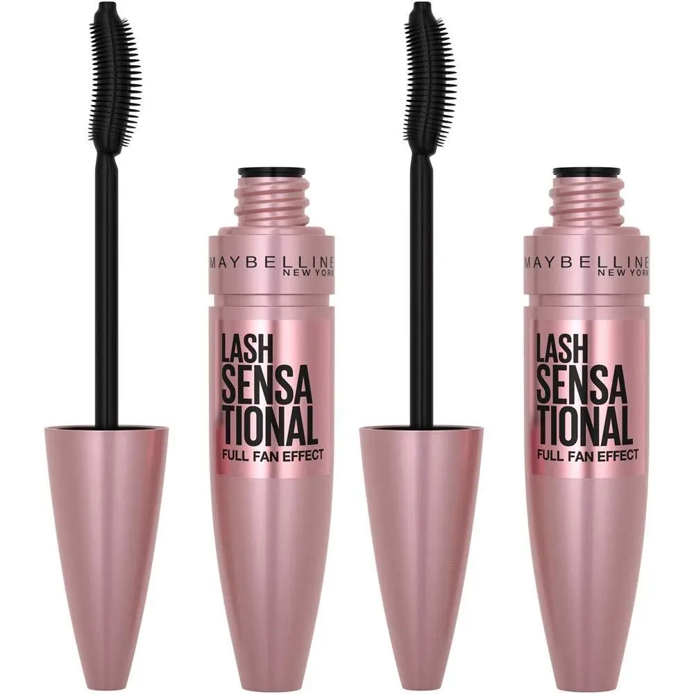 Maybelline Lash Sensational Washable 0.32 Fl Oz Pack of 2 Blackest Black
