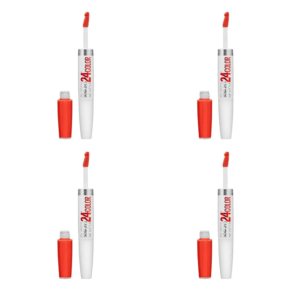 York Superstay 24 Liquid Lipstick Kit Non-stop Orange 4-Pack by Maybelline