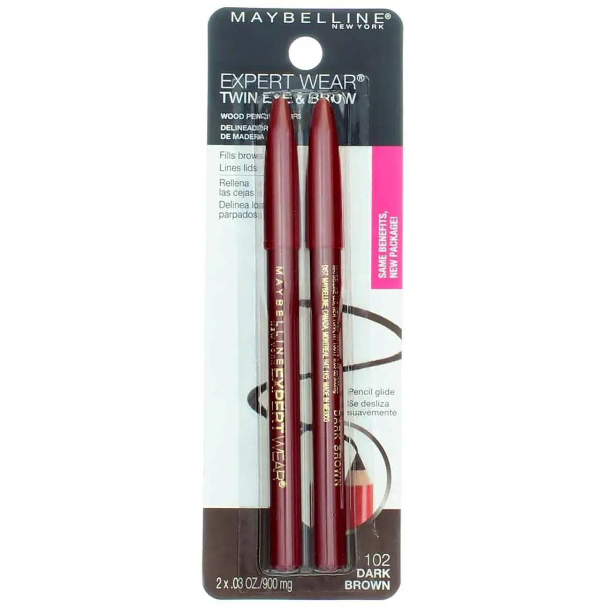 Maybelline Expert Wear Twin Brow and Eye Pencil Waterproof Dark Brown 6 Pack