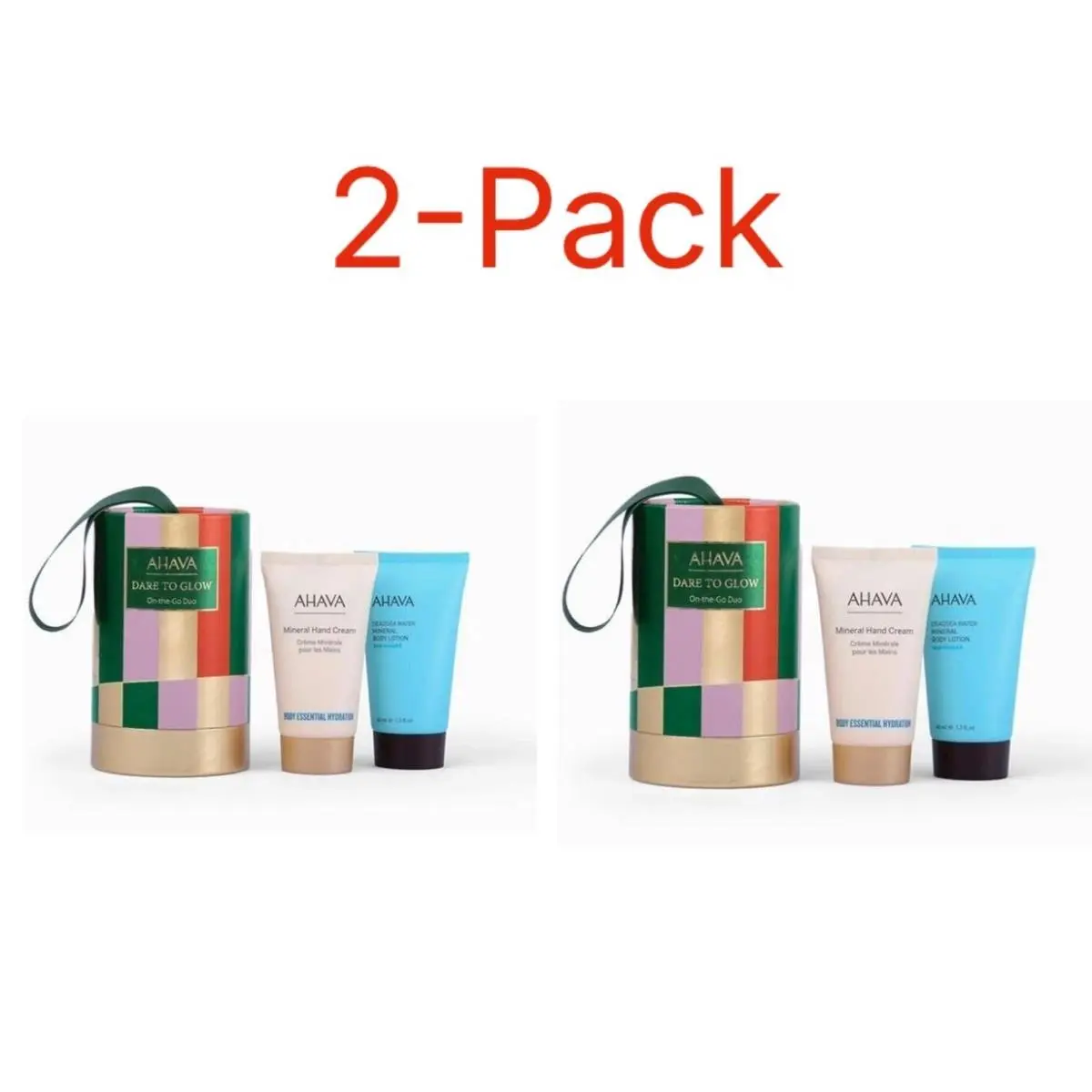 2-Pack Ahava Dare To Glow On-the-go Duo Mineral Hand Cream Body Lotion 1.3oz