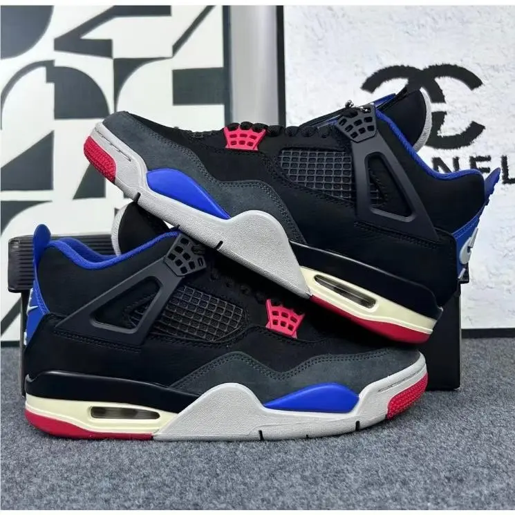 Nike Air Jordan 4 Rare Air Laser Mid-top Retro Basketball Shoes/black Grey