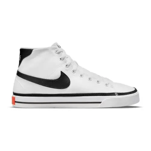 Nike Women`s Core Legacy Cnvs Mid White Basketball Shoes - DD0161-100