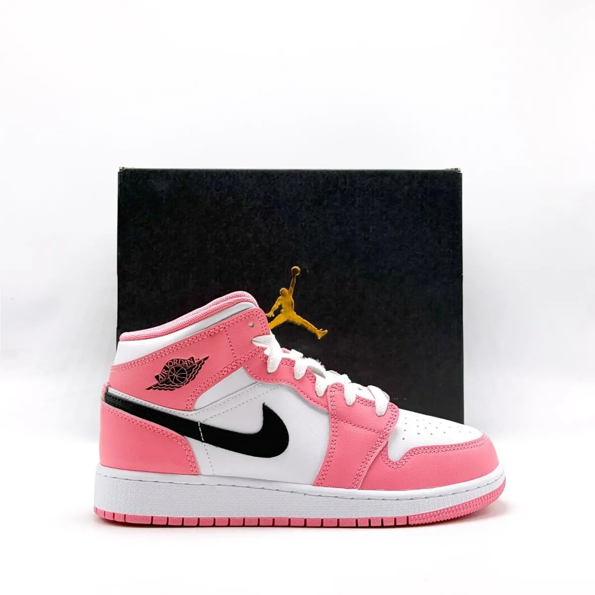 Youth Nike Air Jordan 1 Mid GS Pink Gaze / White DQ8423 602