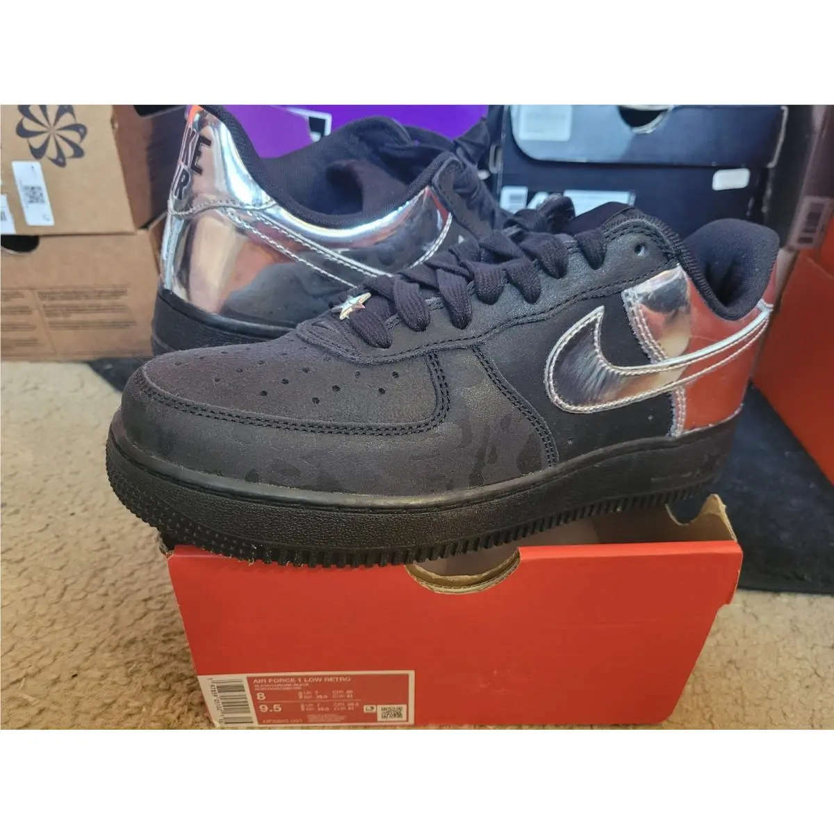 Nike Air Force 1 Low Retro All Star 2025 Black Chrome Metallic Silver HF2885 001