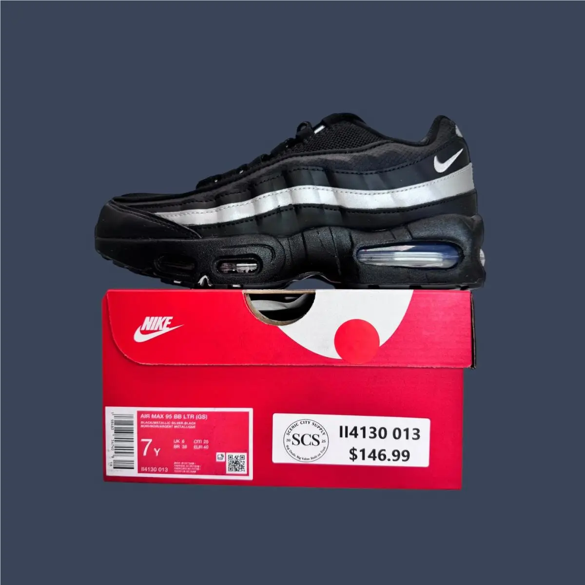 Nike shoes - Nike Air Max 95 BB LTR GS Black Metallic Silver – II4130-013 15