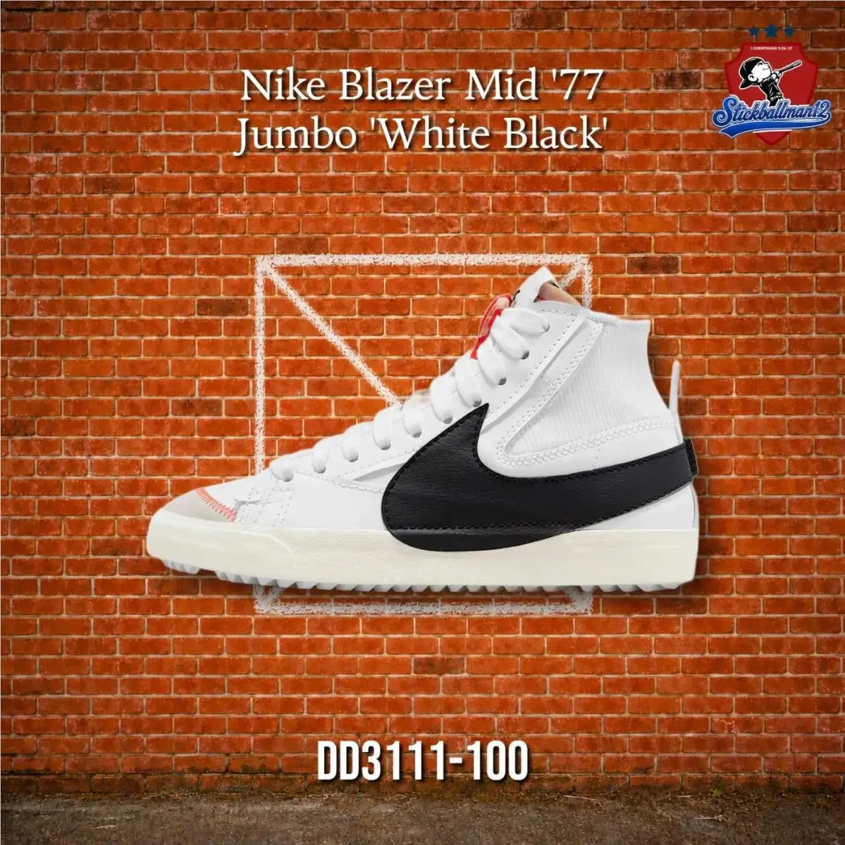 Nike Blazer Mid 77 Jumbo White Black