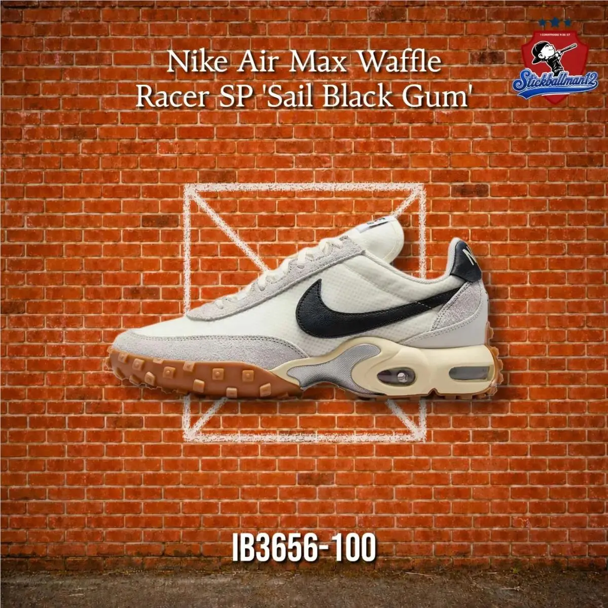Nike Air Max Waffle Racer SP Sail Black Gum IB3656-100 - Multicolor