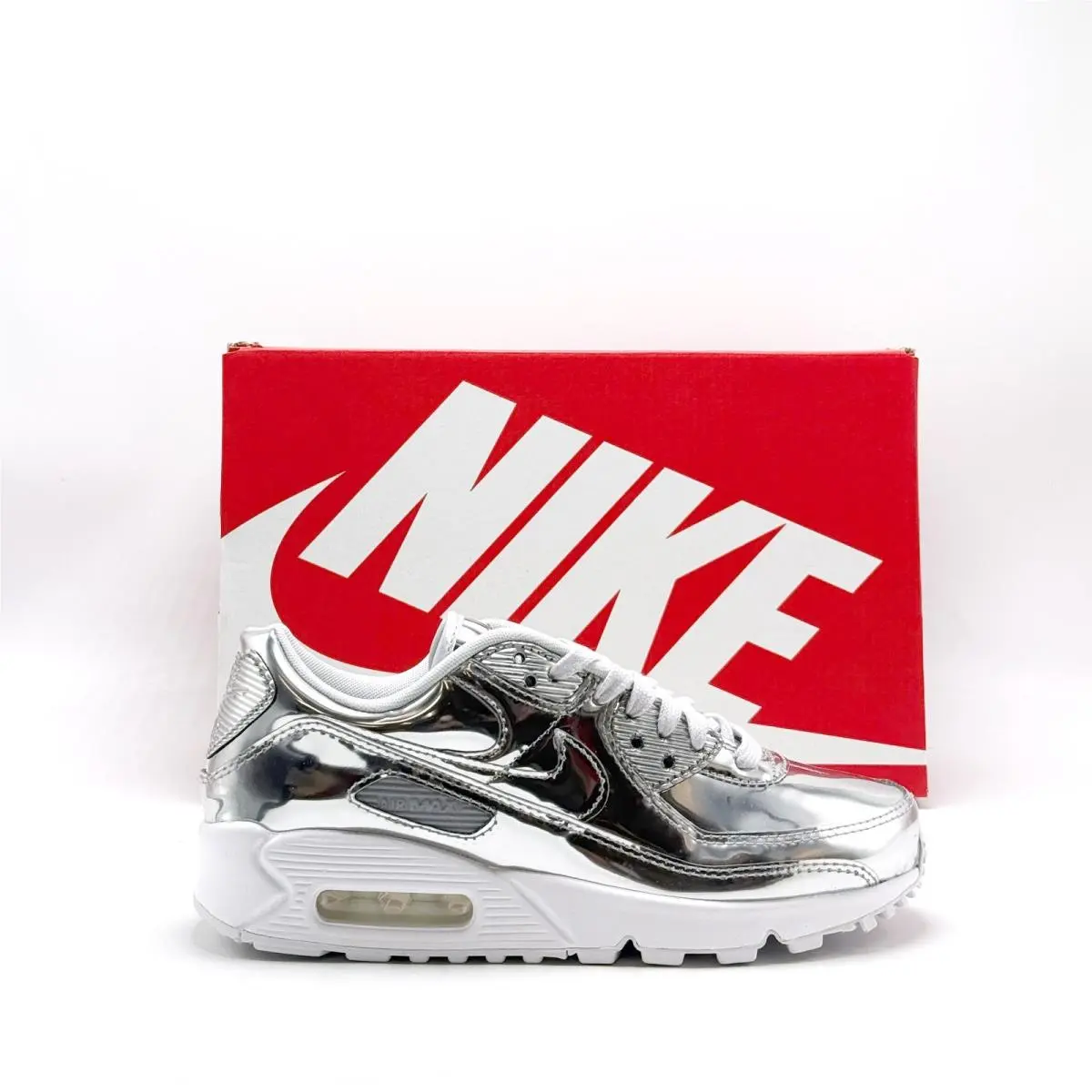 Women Nike Air Max 90 SP Chrome / Pure Platinum / White CQ6639 001