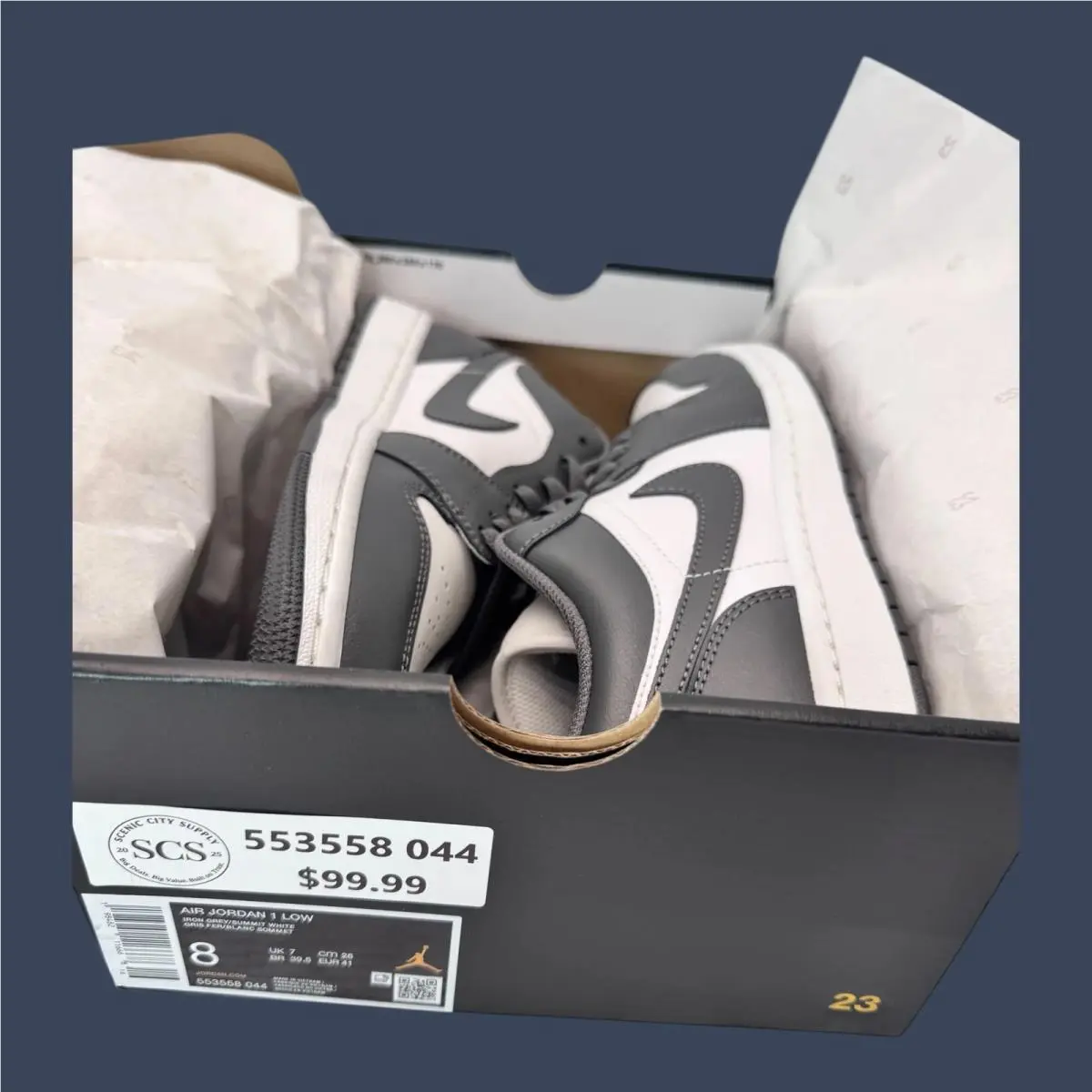 Nike shoes - Nike Air Jordan 1 Low Iron Grey/Summit White 553558-044 5