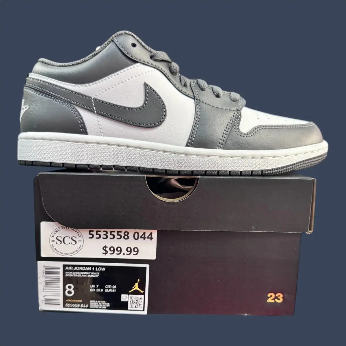 Nike shoes - Nike Air Jordan 1 Low Iron Grey/Summit White 553558-044 6