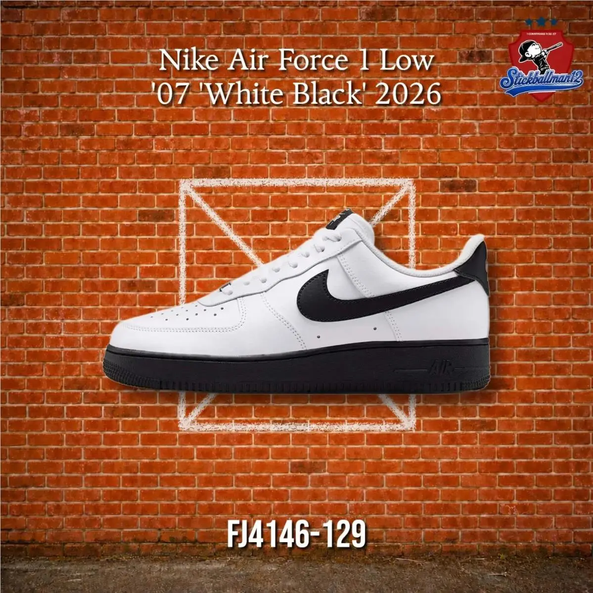 Nike Air Force 1 Low `07 `white Black` 2026 - FJ4146-129 - Multicolor