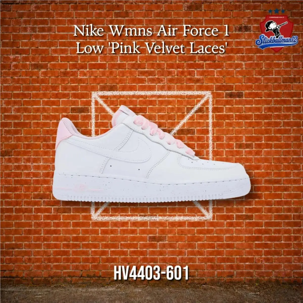 Nike Air Force 1 Low Vintage Pink Foam Velvet Laces Women`s - HV4403-601 - Multicolor