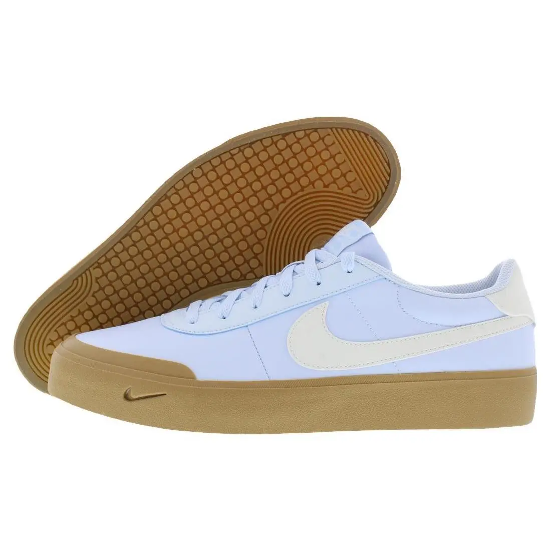 Nike Court Shot Leather Unisex Shoes Size 9 Color: Blue Tint/sail/gum Light