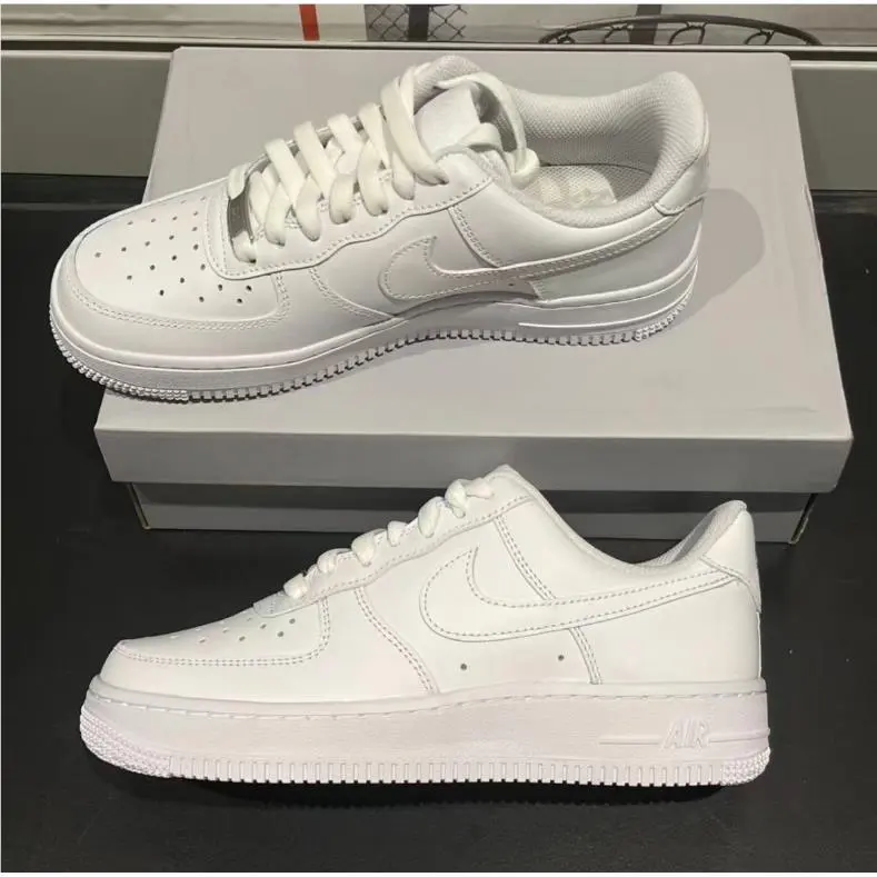 US Nike Air Force 1 Low Top Triple White `07 Mens White Sports Classic Sneaker