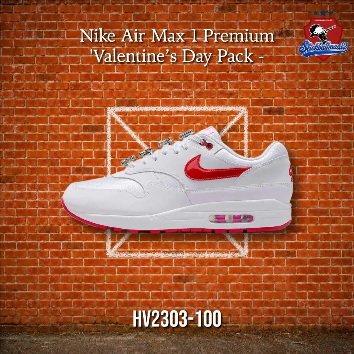 Nike Air Max 1 Prm Valentine’s Day White - HV2303-100