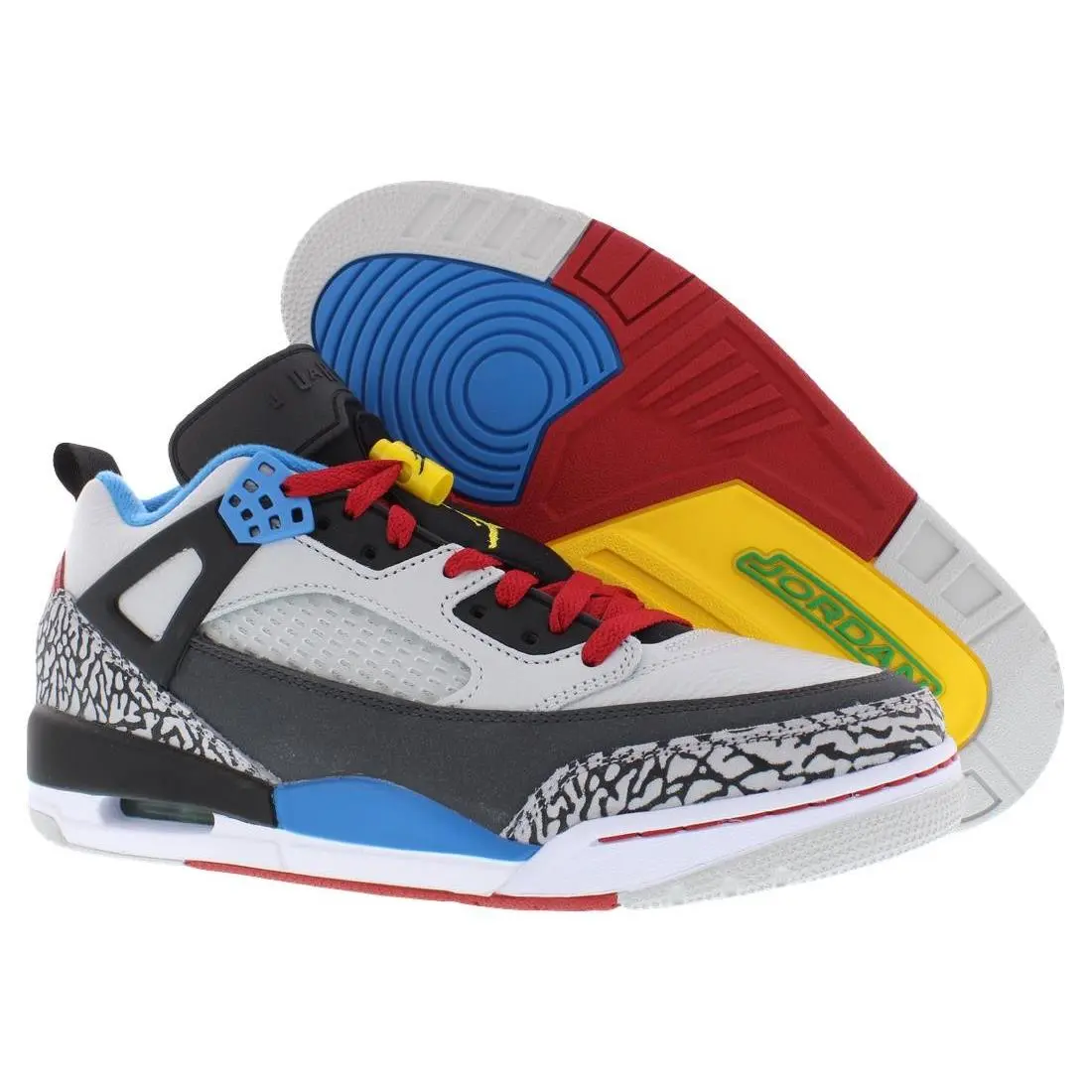 Nike Jordan Spizike Low SE Leather Mens Shoes - Neutral Grey/Varsity Maize, Main: Multi-Colored