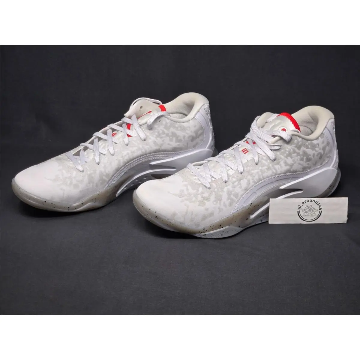 Nike Jordan Zion 3 Men Size 9.5 Fresh Paint White Gray Red Shoes DR0675-106 Nby