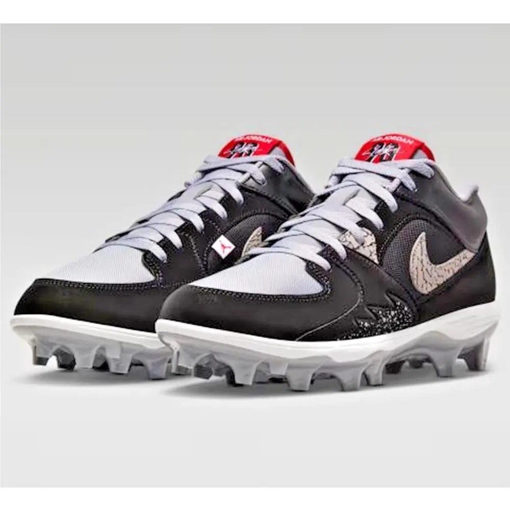 Nike shoes - Jordan Stadium 90 Low TD - HQ0210-060 - Black/Cement Grey/White/Fire Red 5