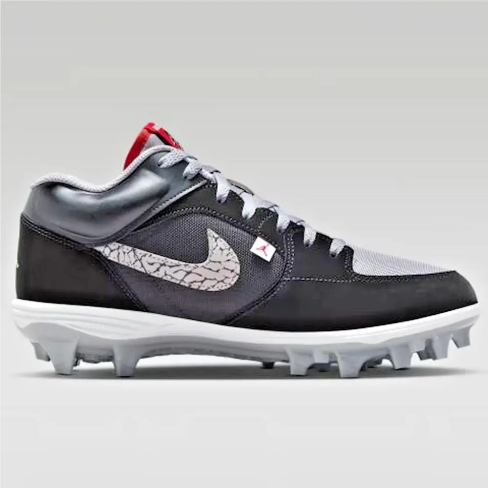 Nike shoes - Jordan Stadium 90 Low TD - HQ0210-060 - Black/Cement Grey/White/Fire Red 6