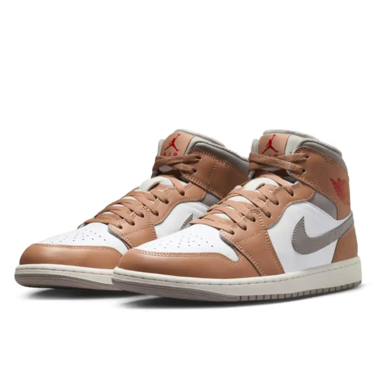 Nike Air Jordan Retro 1 Mid DQ8426-200 Men`s 8 Hemp Fire Lifestyle Shoes MEW829
