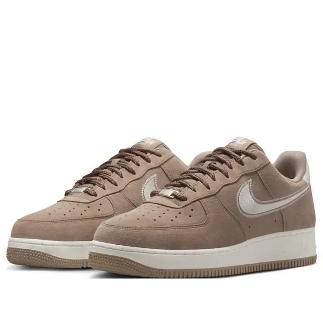 Men’s Size 8/8.5/10 - Nike Air Force 1 Low `07 LV8 Mink Brown Embroidered