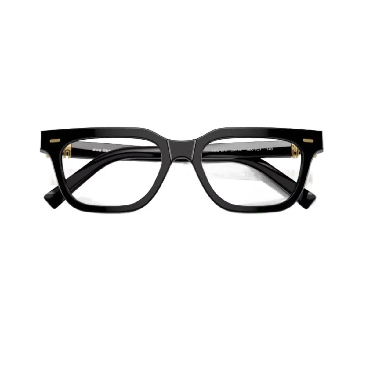 0MU 07XV Rectangle Eyeglasses Black by Miu Miu