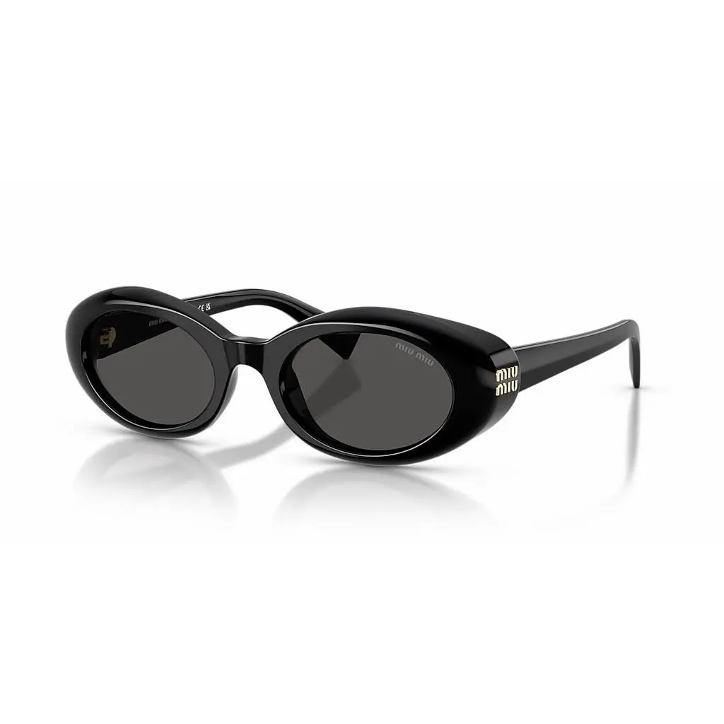 MU B09S 16K08Z Black Gold Dark Grey Lens Women Sunglasses by Miu Miu
