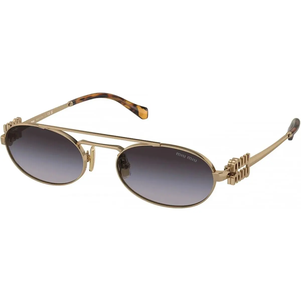 Miu Miu MU54ZS 7OE5D1 Sunglasses 53mm Gold / Grey Gradient Lens