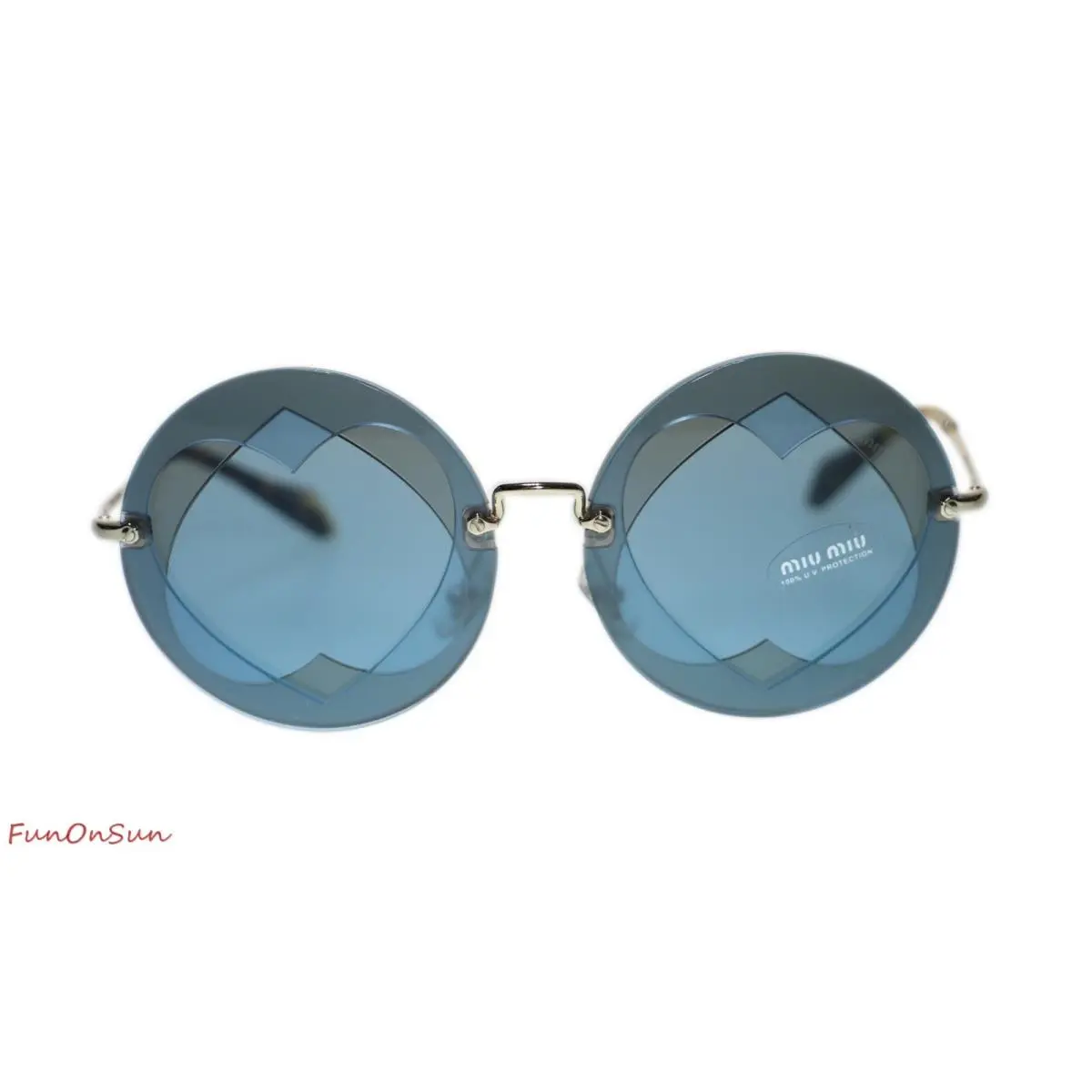 Women`s Sunglasses MU01SS VA06P2 Azure Hazelnut / Blue Lens 62mm by Miu Miu