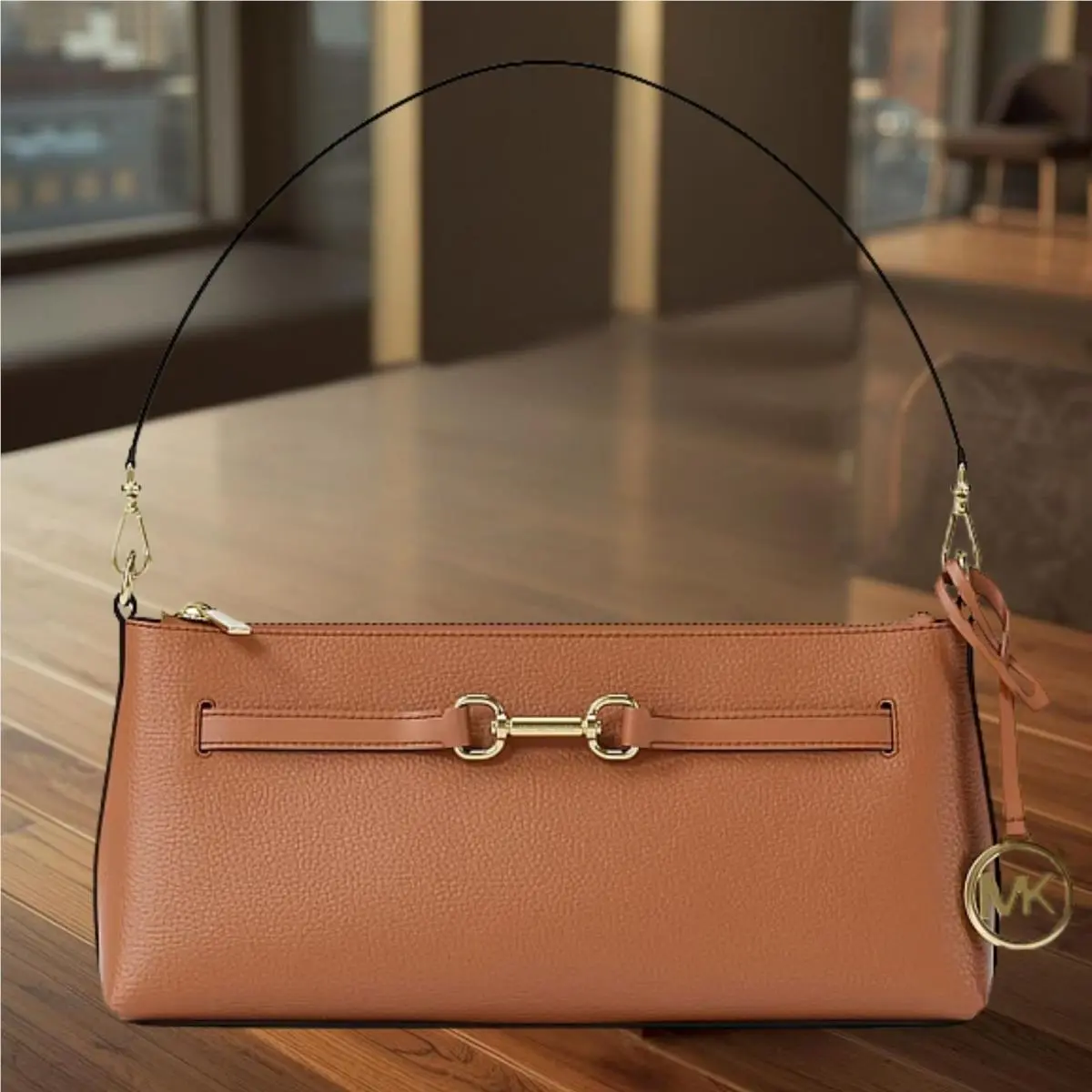 Carson Women Small Leather Convertible Crossbody MK Bag Variation LUGGAGE by Michael Kors