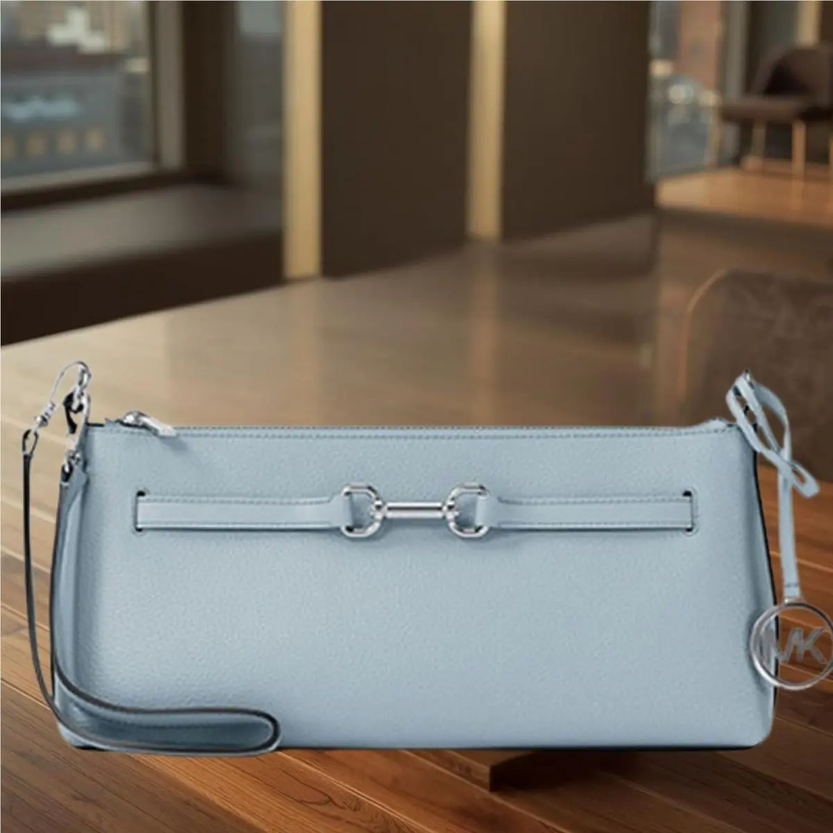 Carson Women Small Leather Convertible Crossbody MK Bag Variation PALE OCEAN by Michael Kors