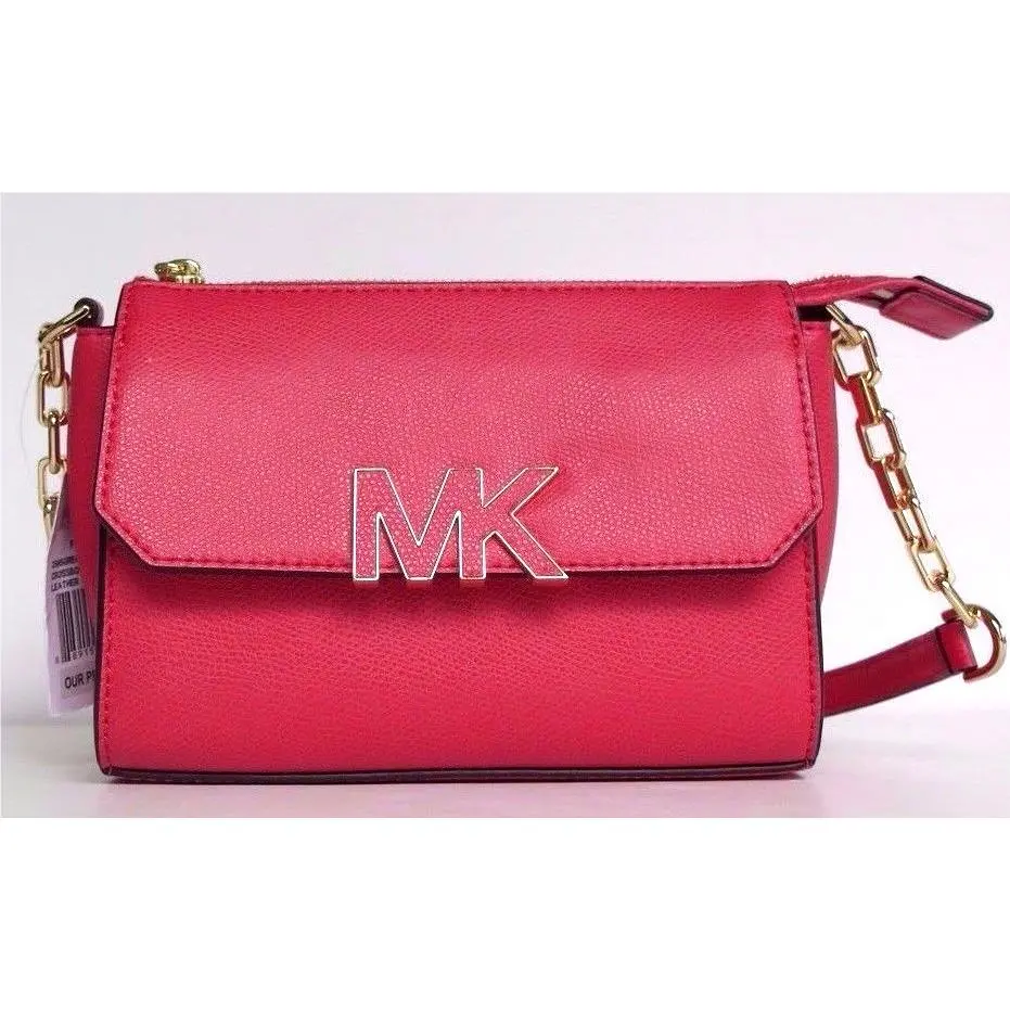 Michael Kors Florence Leather Crossbody Shoulder Bag Watermelon