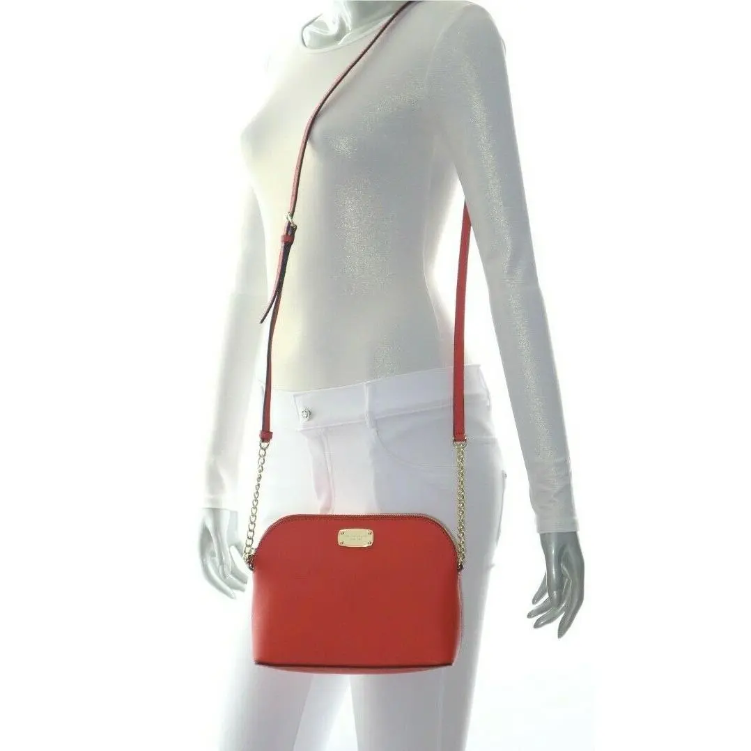 Michael Kors Cindy Large Dome Crossbody Leather Sienna NWT$228.00