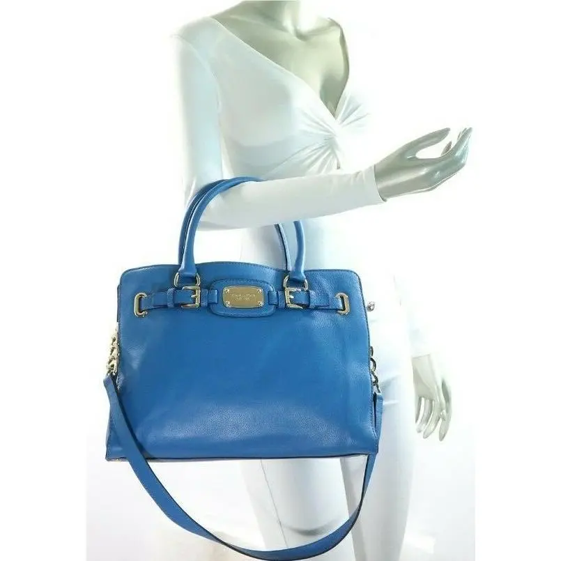 Michael Kors Hamilton Large EW Leather Tote Heritage Blue 35F0GHMT3L
