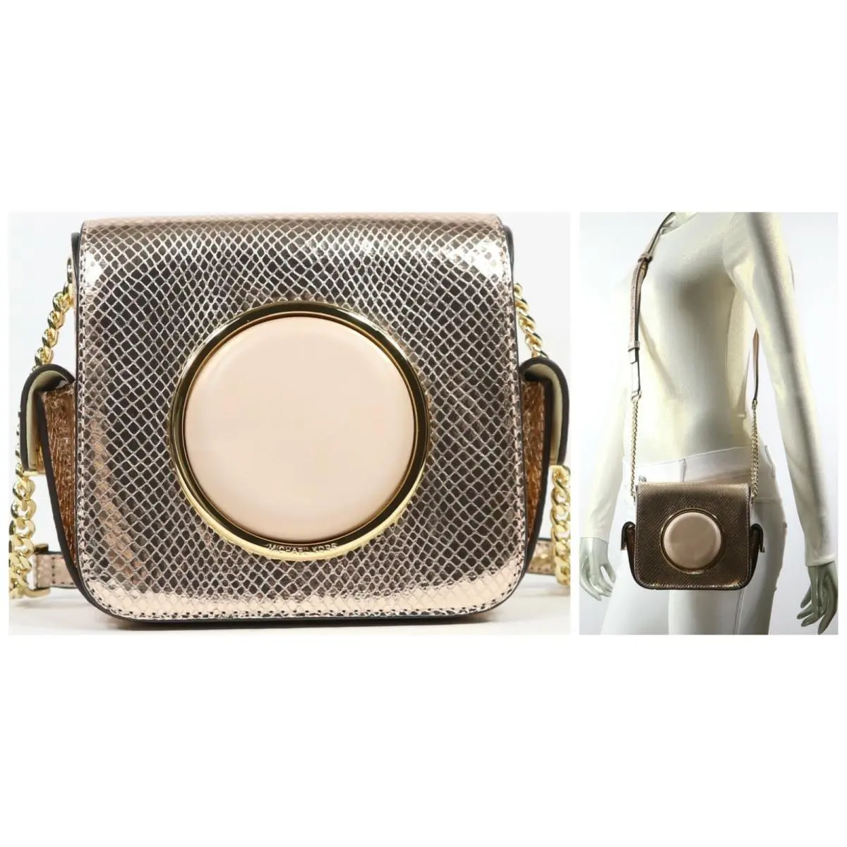 Michael Kors Scout Large Molded Camera Leather Bag Soft Pink