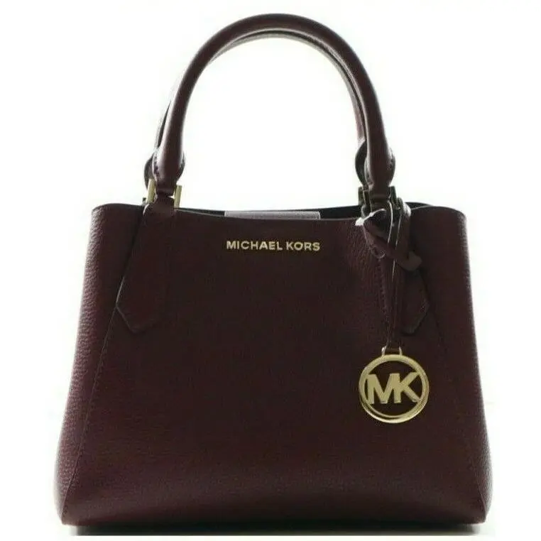 NWT$368.00- Michael Kors Kimberly Small Leather Satchel Crossbody Bag in Merlot