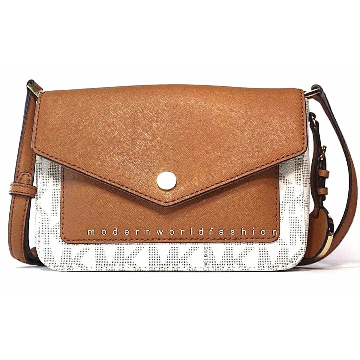 Michael Kors Greenwich Pkt Small Flap Crossbody Bag Vanilla