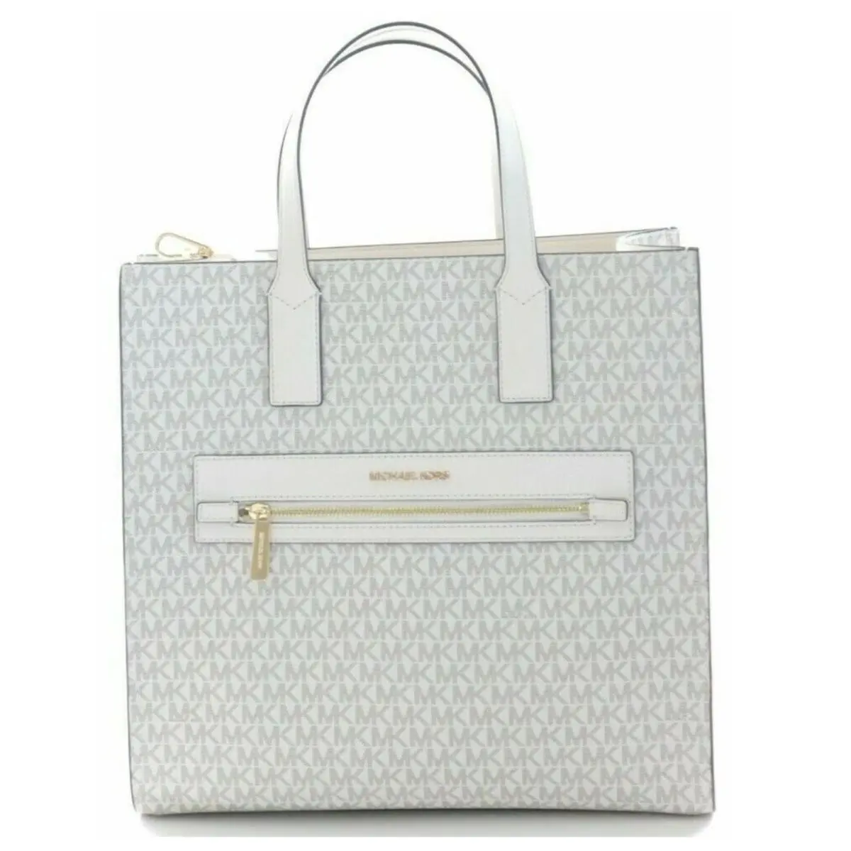 Kenly Large NS Tote Satchel Shoulder Bag Black/cream by Michael Kors