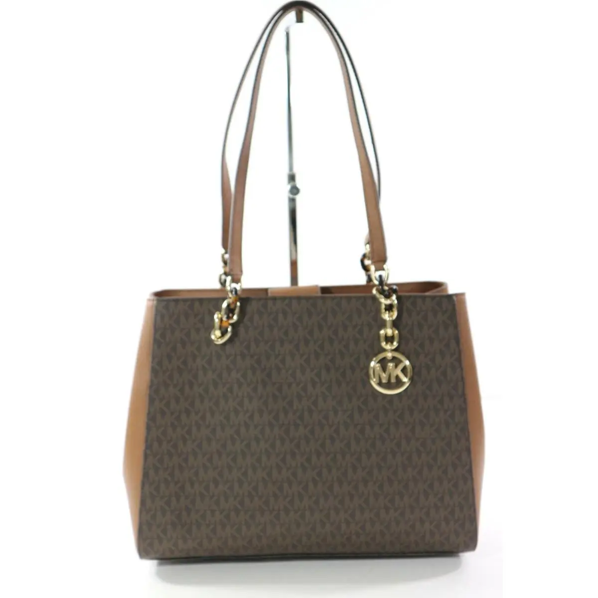NWT$428.00 - Michael Kors Sofia Large Pvc Leather MK Signature Tote Bag Brown
