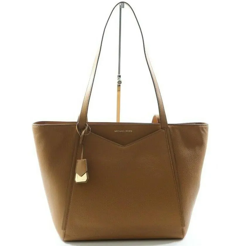 Michael Kors Whitney Large Leather Tote Bag Acorn Vanilla Brown