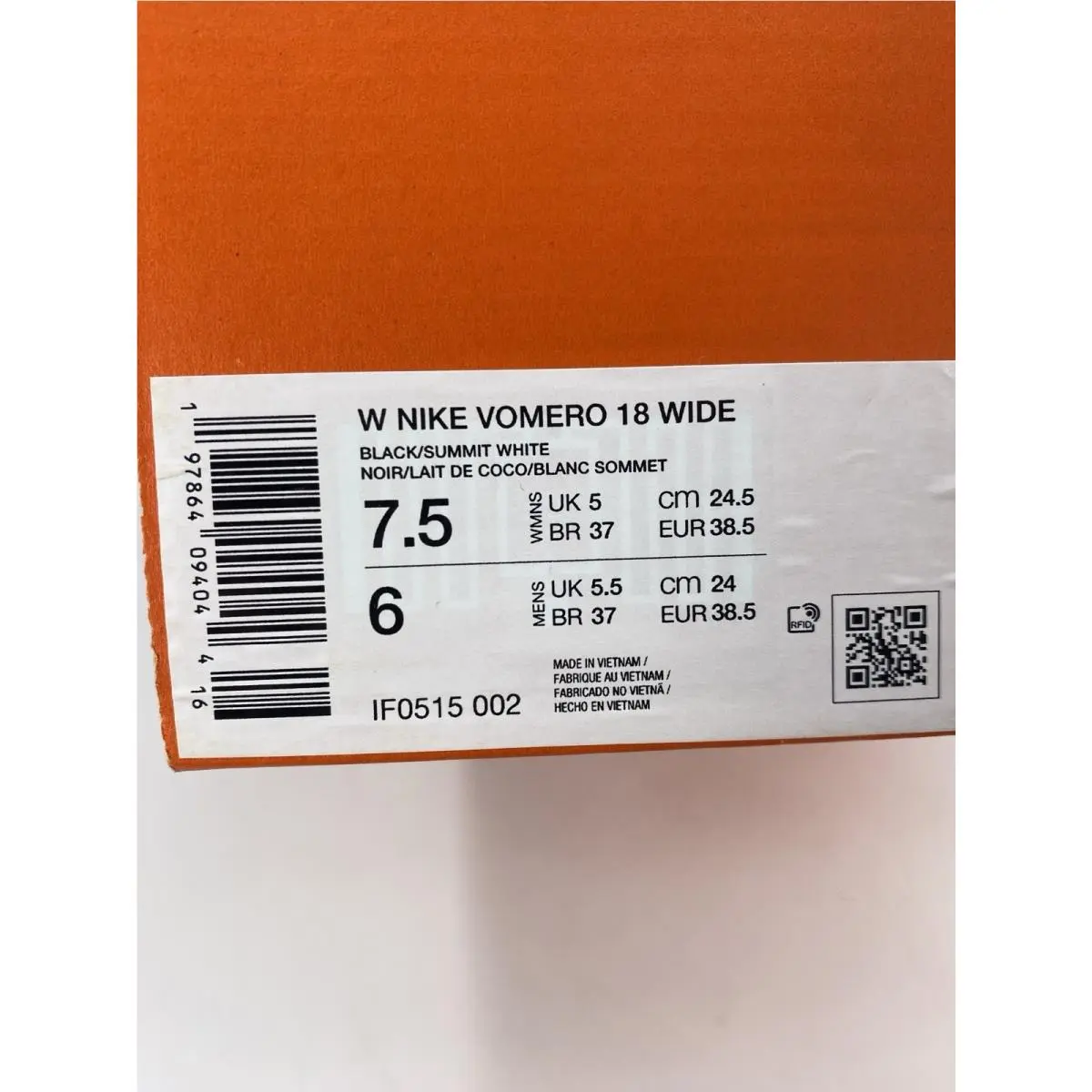 Nike shoes - Nike Vomero 18 - Vomero - IF0515-002 - Black (UPC: 197864094044) 8