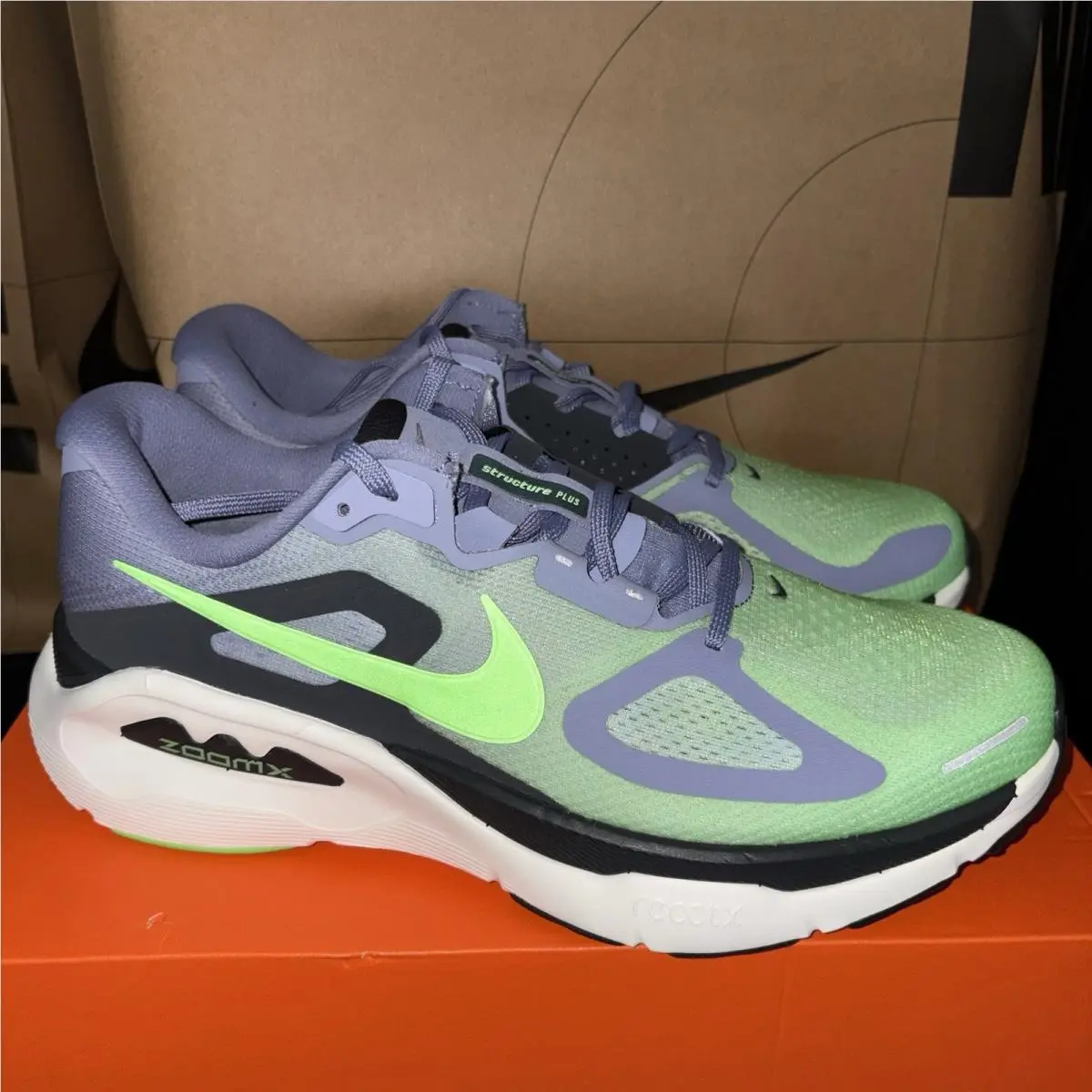 Nike Structure Plus Iron Purple Voltage Green Nby HQ3048-501 Men`s Size 8