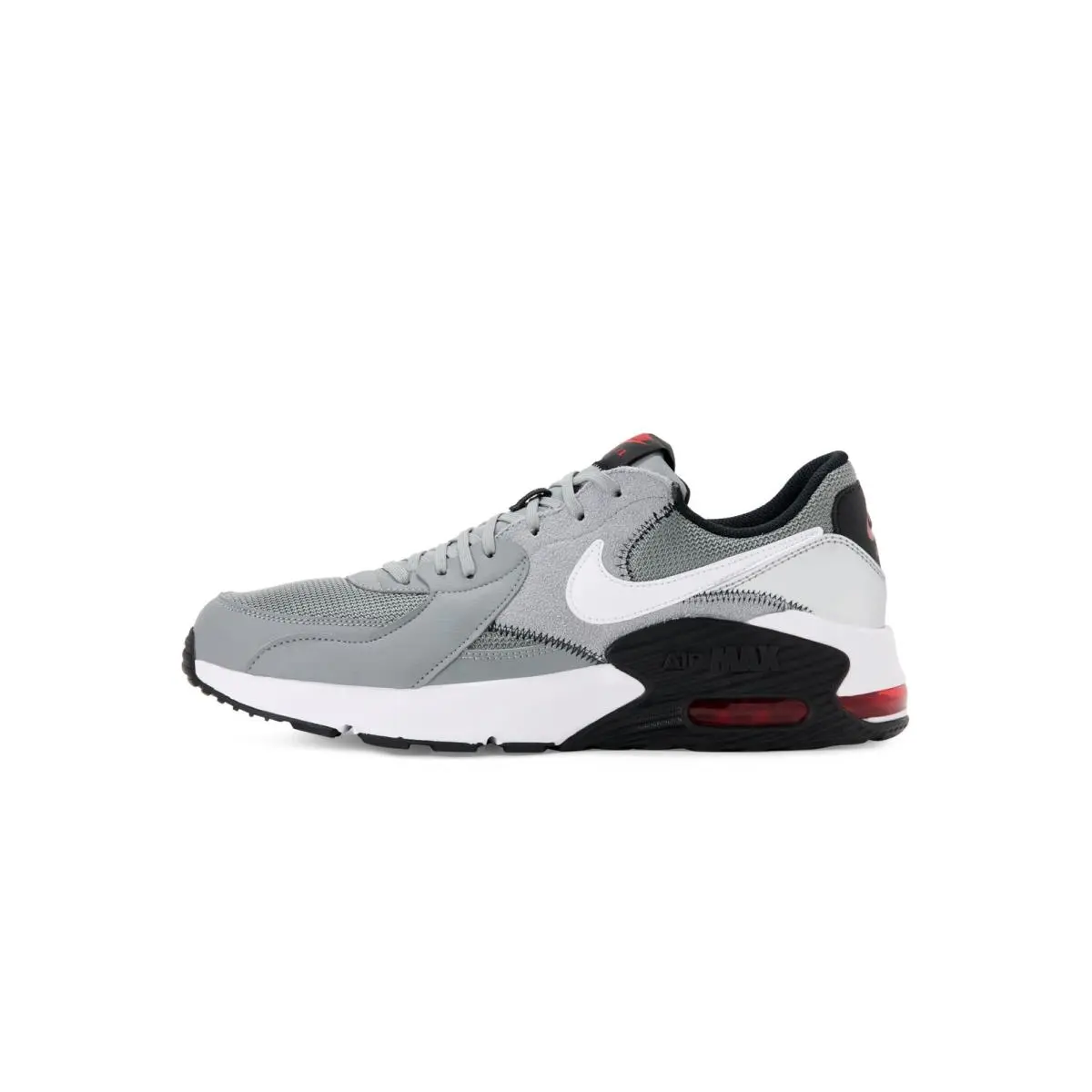 Nike Men`s Air Max Excee Athletic Shoes – Particle Grey/white-black-red – Size 8