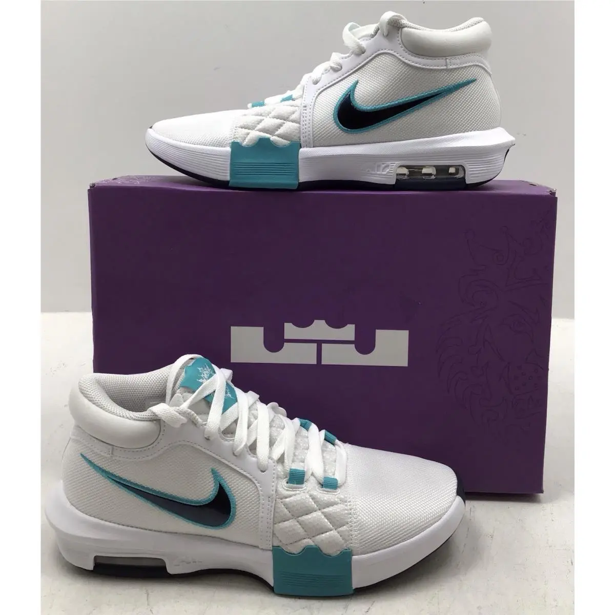 Nike Lebron Witness Viii Shoes White Obsidian/dusty Cactus Mens Sz 8 Wmns Sz 9.5