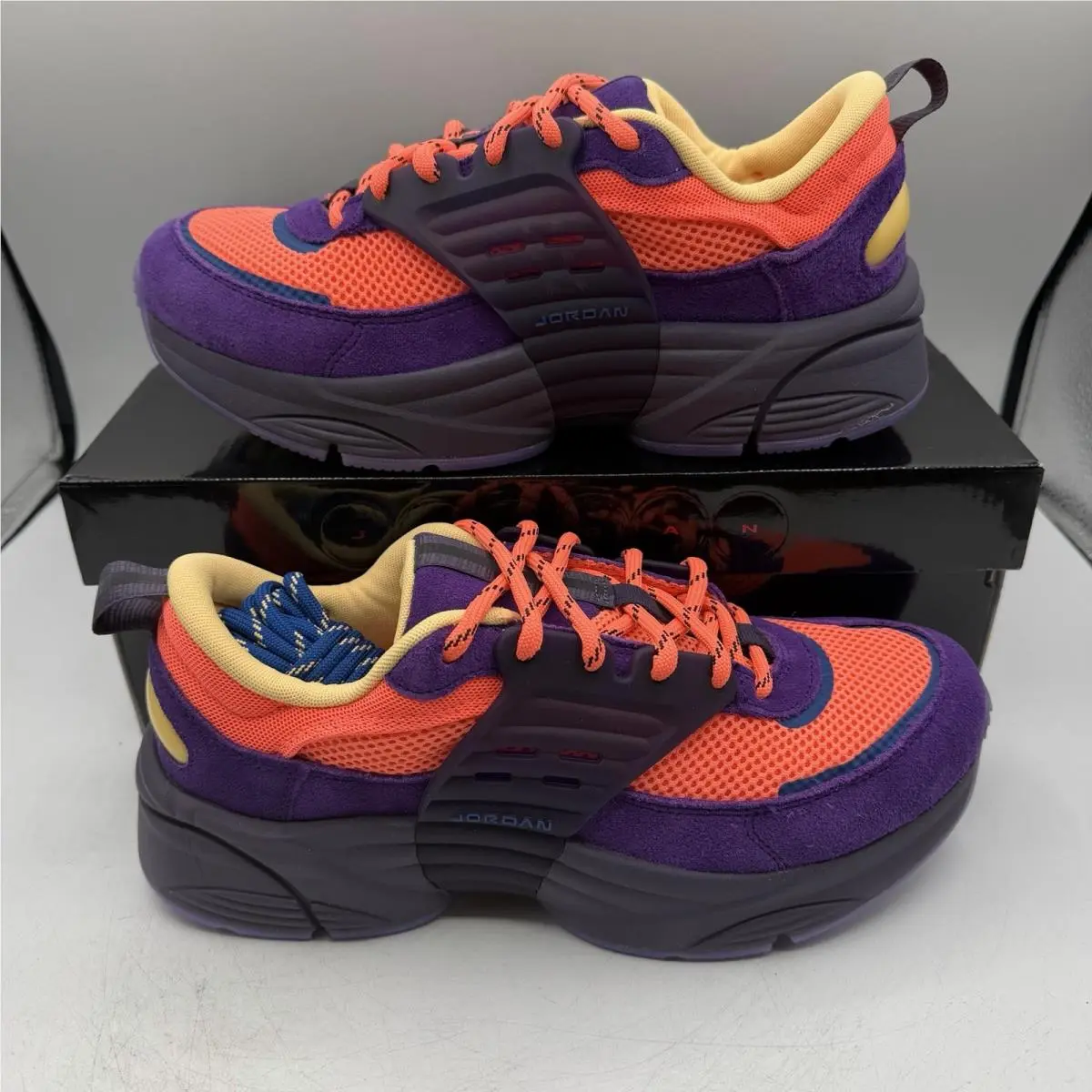 Nike Jordan Trunner O/s SP Shoes Mens Sz 9 Bright Mango/eggplant IQ5649-800