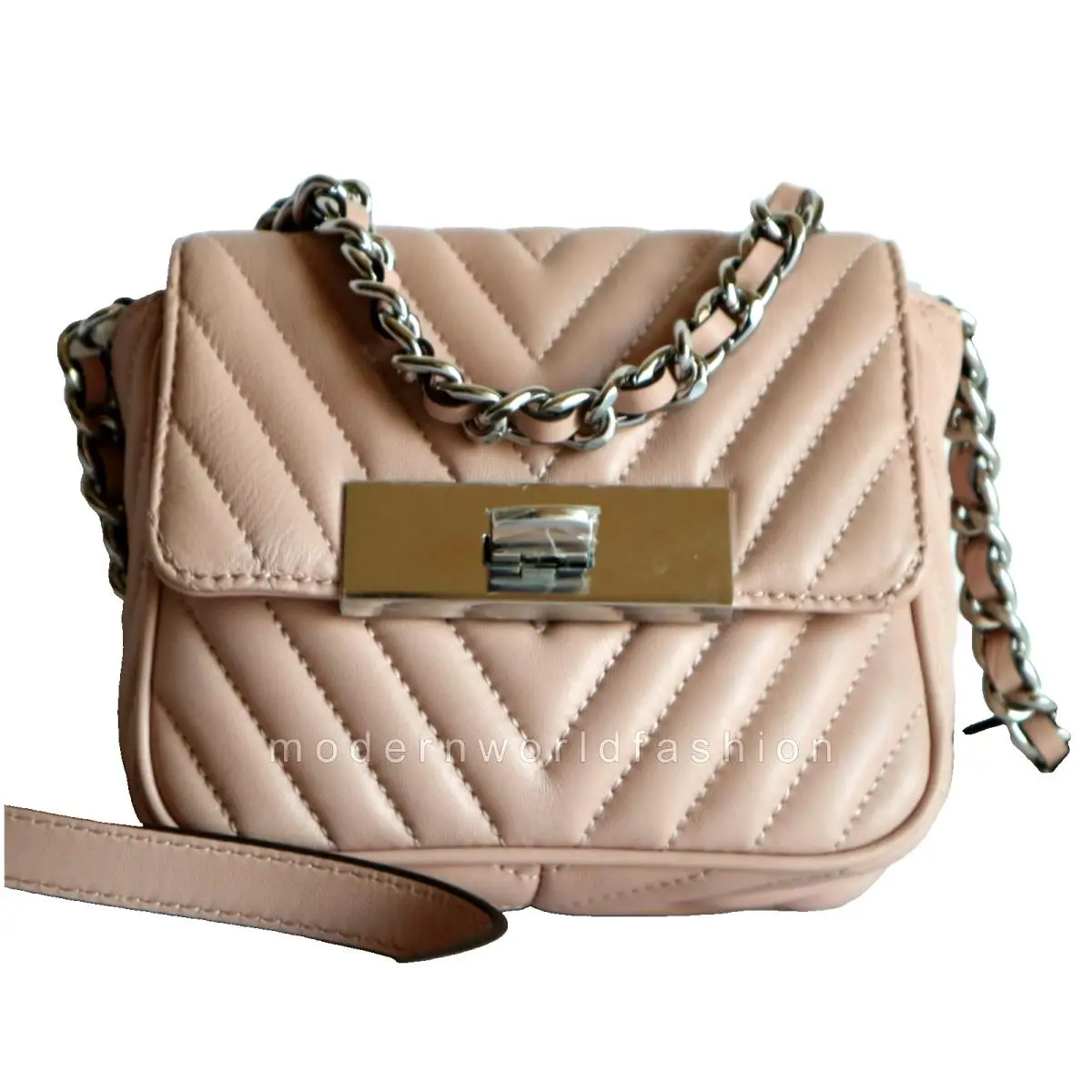 Michael Kors Susannah Lock Ballet Small Leather Messenger Crossbody Bag