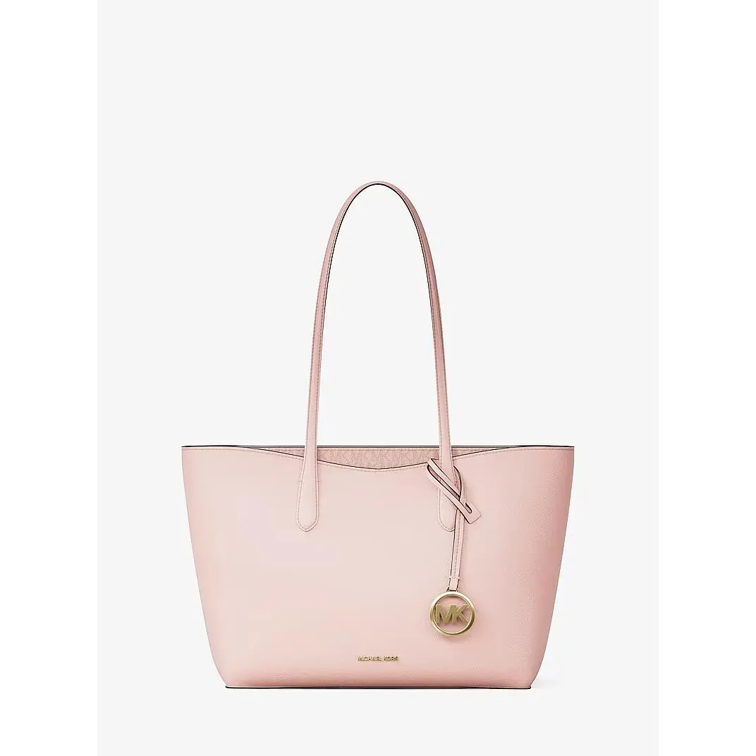 Michael Kors Arden Large Pebble Leather Top-zip MK Tote Bag Powder Blush