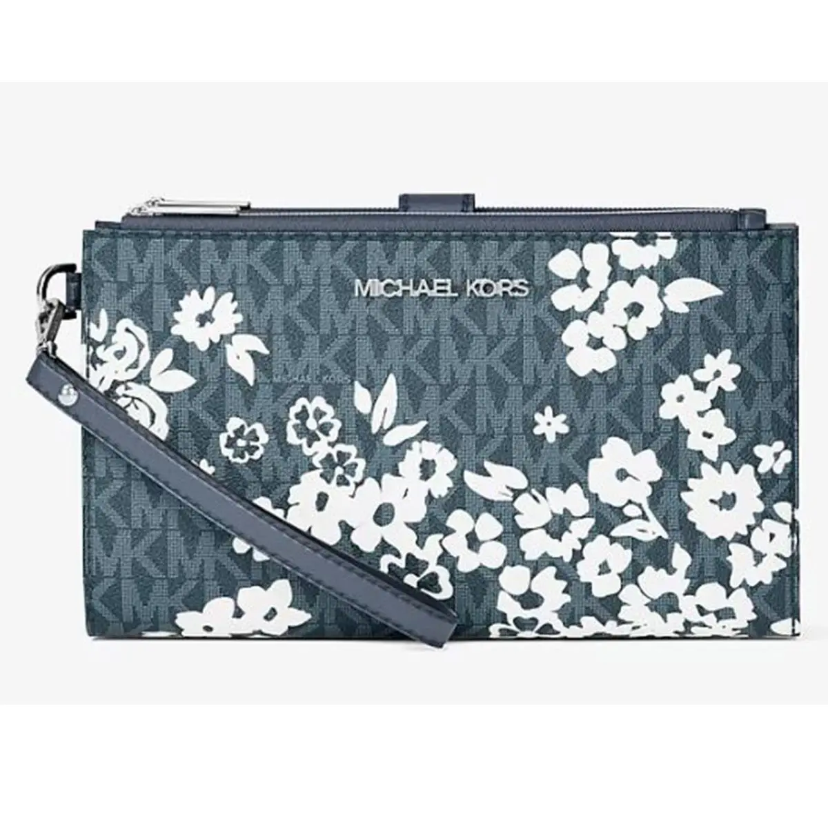 Michael Kors Jet Set Travel Large Printed Signature Logo Wristlet Wallet 35S6STV